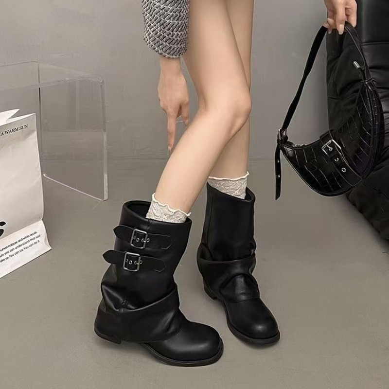 Damskie czarne botki do połowy – Boot Sock Slouchy recenzja i cena