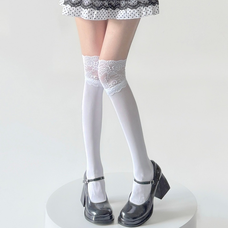 Wiosenno-jesienne białe koronk – Boot Sock Slouchy recenzja i cena